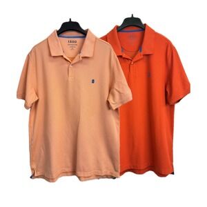 Lot of 2 Izod Polo Shirts Mens XL‎ Performance Advantage Stretch Golf Orange